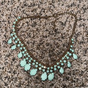 Turquoise rhinestone necklace
